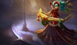 Silent Night Sona Splash Art League of Legends Artwork Wallpaper lol
