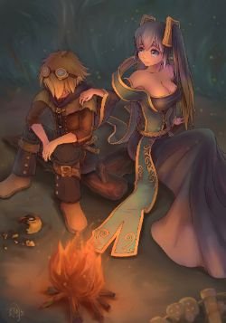 Ezreal & Lux by 大猫 HD Wallpaper Fan Art Artwork League of Legends lol