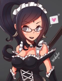Chibi French Maid Nidalee by LataeDelan HD Wallpaper Fan Artwork League of Legends lol