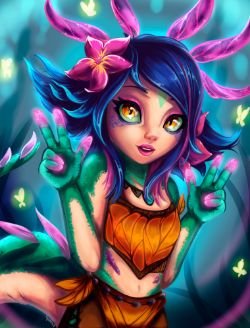 Neeko by Darya Winter HD Wallpaper Background Fan Art Artwork League of Legends lol