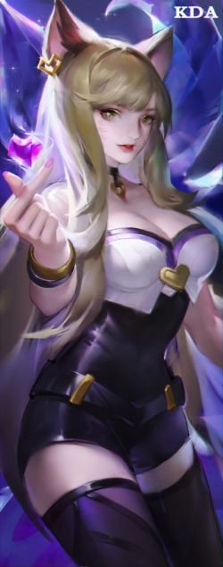 K/DA Ahri by 若干爪_wb HD Wallpaper Background Fan Art Artwork League of Legends lol