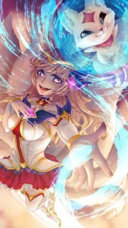 Star Guardian Ahri by densukii HD Wallpaper Background Fan Art Artwork League of Legends lol