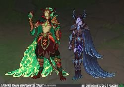 Elderwood Xayah & Rakan (Concept) by red-sinistra (2) HD Wallpaper Background Fan Art Artwork League of Legends lol