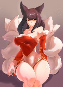 Sexy Ahri by Yabby (3) League of Legends Fan Art Artwork Wallpaper lol