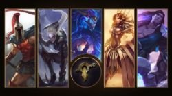 Mount Targon - Pantheon, Diana, Aurelion Sol, Leona & Taric by TheLadyClockWork HD Wallpaper Fan Art Artwork League of Legends lol