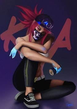 K/DA Akali by Venesz David HD Wallpaper Background Fan Art Artwork League of Legends lol