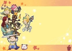 Chibi Garen, Katarina, Nami, Twisted Fate, Brand, Janna, Ezreal, Vi & Poro p0 by 柿P HD Wallpaper Fan Art Artwork League of Legends lol