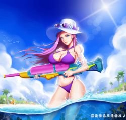 Pool Party Caitlyn by 是卷毛不是卷发丿 HD Wallpaper Background Fan Art Artwork League of Legends lol
