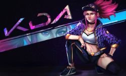 K/DA Akali by jamsendeguzman HD 4k Wallpaper Background Fan Art Artwork League of Legends lol