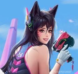 Ahri in D.Va Costume by prywinko (2) HD Wallpaper Background Fan Art Artwork League of Legends lol