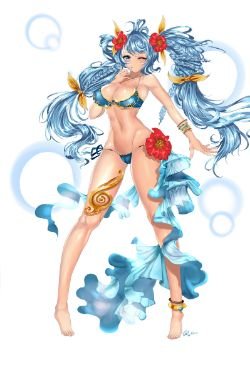 Pool Party Sona by YoiYoi HD Wallpaper Fan Art Artwork League of Legends lol