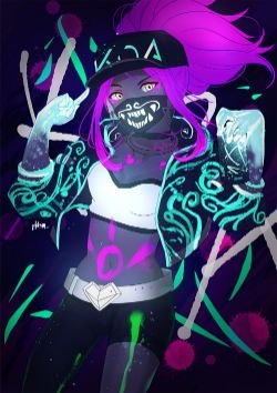 K/DA Akali by RKTSM (2) HD Wallpaper Background Fan Art Artwork League of Legends lol