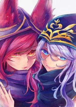 Xayah & Ashe by しまった HD Wallpaper Background Fan Art Artwork League of Legends lol