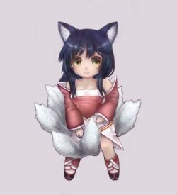 Chibi Ahri by ﾊﾑﾊﾑ League of Legends Artwork Wallpaper lol Fan Art