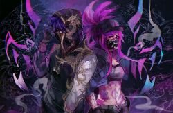 K/DA Akali & Zed by Fiveonthe HD Wallpaper Background Fan Art Artwork League of Legends lol
