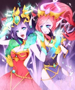 Lunar Wraith Caitlyn & Morgana by Harimii HD Wallpaper Artwork Fan Art League of Legends lol