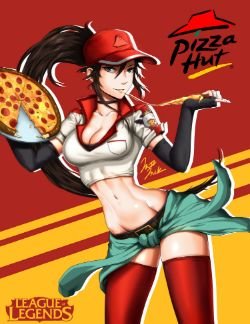 Pizza Delivery Sivir by jazzjack-KHT HD Wallpaper Background Fan Art Artwork League of Legends lol