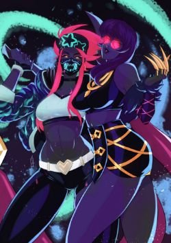 K/DA Evelynn & Akali by artilustra HD Wallpaper Background Fan Art Artwork League of Legends lol