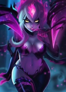 Evelynn by felichanxx HD Wallpaper Background Fan Art Artwork League of Legends lol