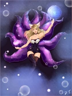 K/DA Ahri by Dima Tokarev HD Wallpaper Background Fan Art Artwork League of Legends lol