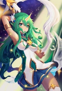 Star Guardian Soraka by ESTCC惭愧 HD Wallpaper Background Fan Art Artwork League of Legends lol