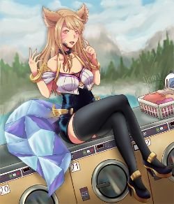 K/DA Ahri by Kiralushia HD Wallpaper Background Fan Art Artwork League of Legends lol