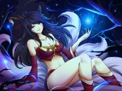 Ahri by rikamarika HD Wallpaper Fan Art Artwork League of Legends lol