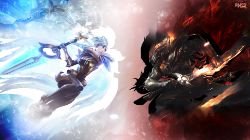 Dawnbringer Riven & Nightbringer Yasuo by Massi001 HD Wallpaper Background Official Artwork League of Legends lol