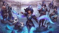 Samsung Galaxy SSG 2017 World Championship Ezreal, Xayah, Rakan, Jarvan IV,Taliyah & Gnar Splash Art HD 4k Wallpaper Background Official Art Artwork League of Legends lol