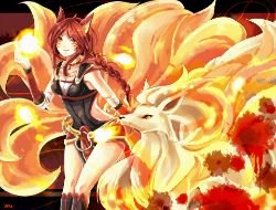 Foxfire Ahri by urusai-baka League of Legends Artwork Wallpaper lol
