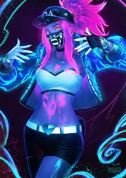 K/DA Akali by raikoart HD Wallpaper Background Fan Art Artwork League of Legends lol