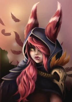 Xayah by SammiRex HD Wallpaper Background Fan Art Artwork League of Legends lol
