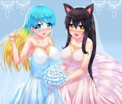 Wedding Ahri & Sona by Xano501 HD Wallpaper Fan Art Artwork League of Legends lol