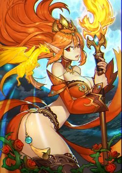 Firestorm Janna (Skin Concept) by 国度酱 HD Wallpaper Background Fan Art Artwork League of Legends lol