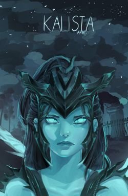 Kalista Portrait by ayec HD Wallpaper Fan Art Artwork League of Legends lol