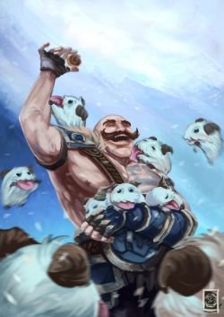 Braum & Poro by Ariss18 HD Wallpaper Artwork Fan Art League of Legends lol