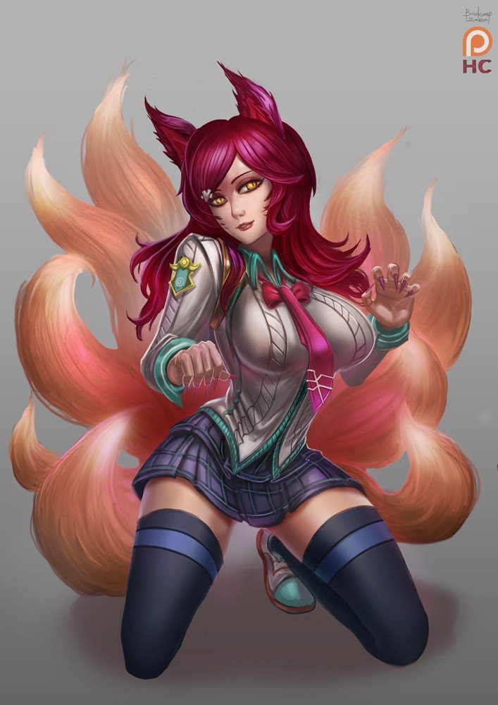 Academy Ahri by BADCOMPZERO League of Legends Artwork Wallpaper lol Fan Art