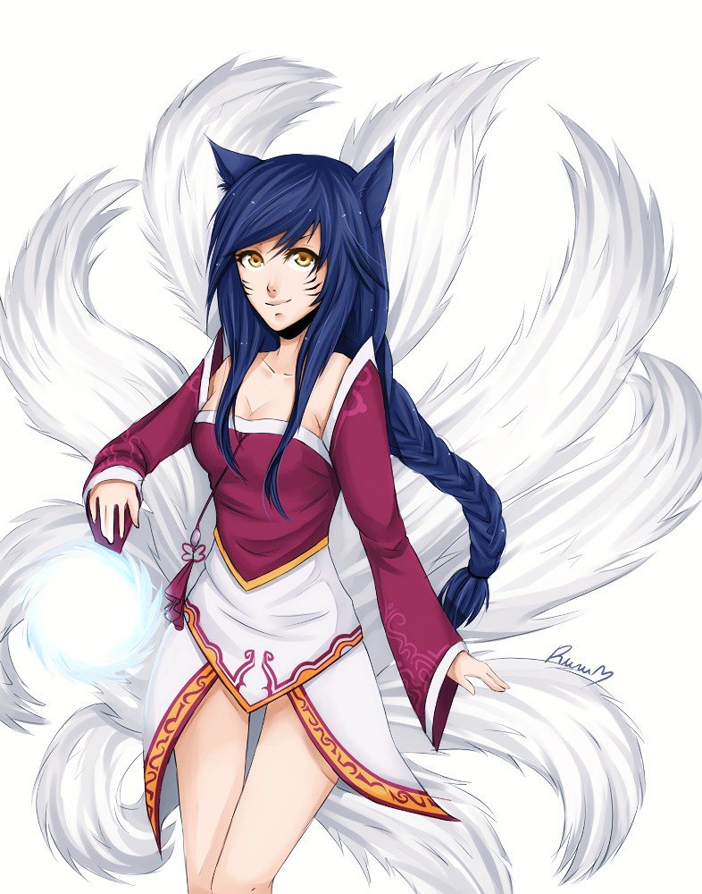 Ahri by Bakaruru HD Wallpaper Background Fan Art Artwork League of Legends lol