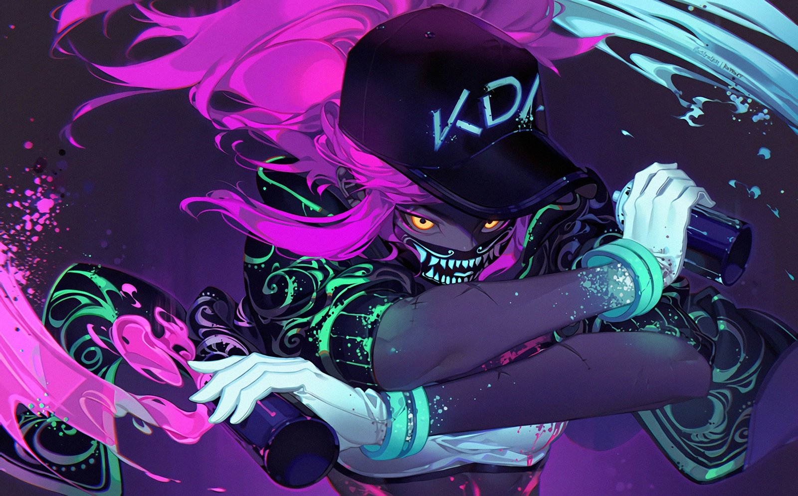 K/DA Akali by 河CY HD Wallpaper Background Fan Art Artwork League of Legends lol