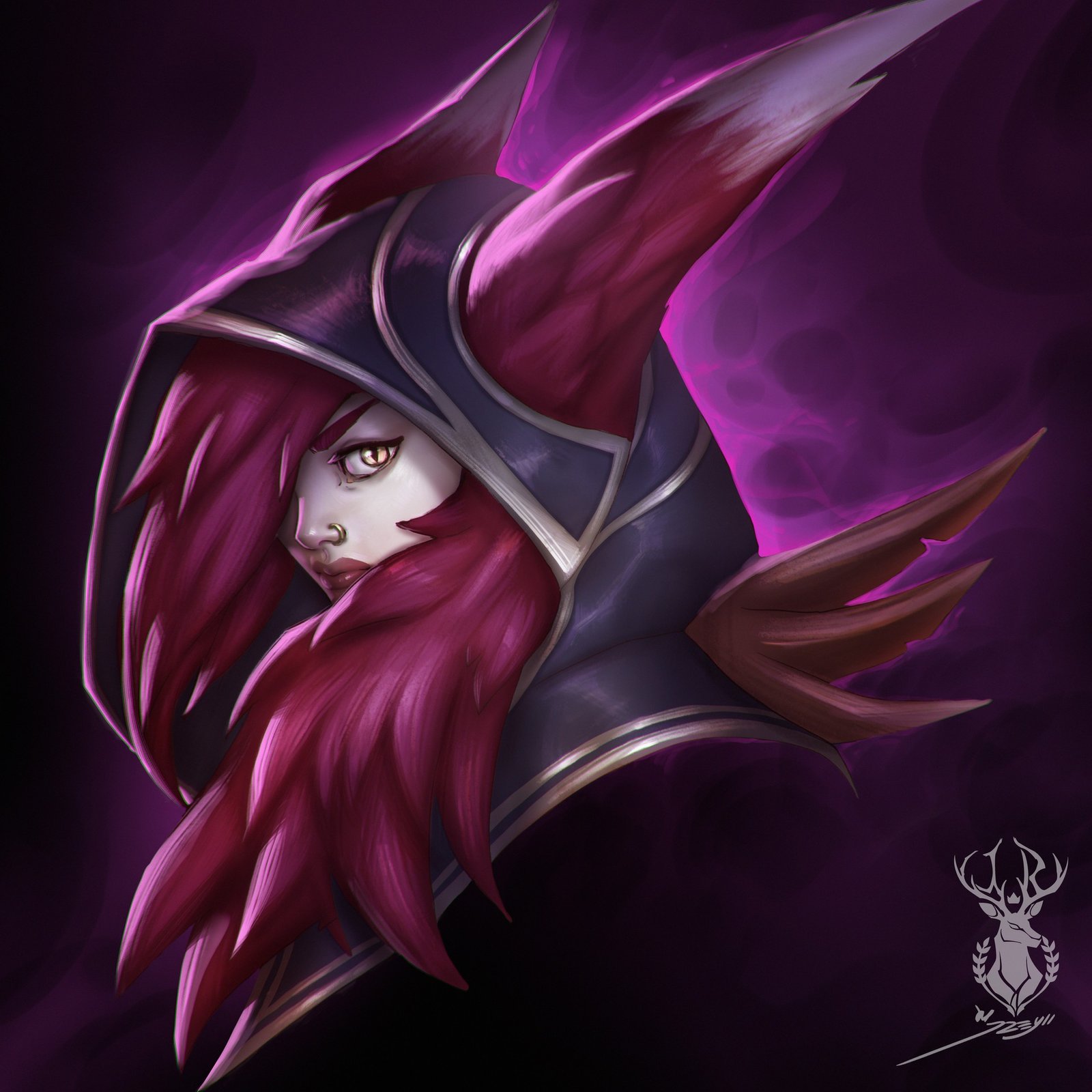 Xayah by Julian del Rey HD Wallpaper Background Fan Art Artwork League of Legends lol