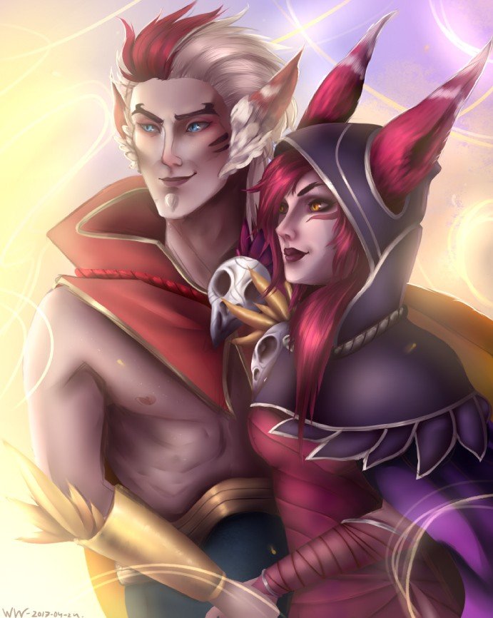 Xayah & Rakan by ArcaneShift HD Wallpaper Fan Art Artwork League of Legends lol