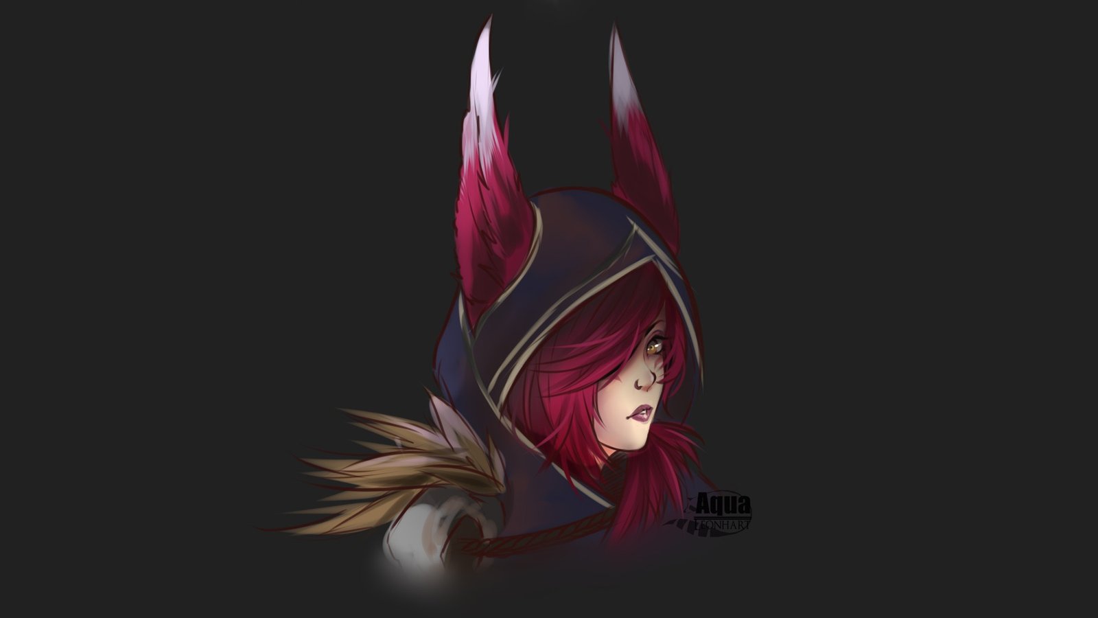 Xayah Portrait by aquaxleonhart HD Wallpaper Fan Art Artwork League of Legends lol