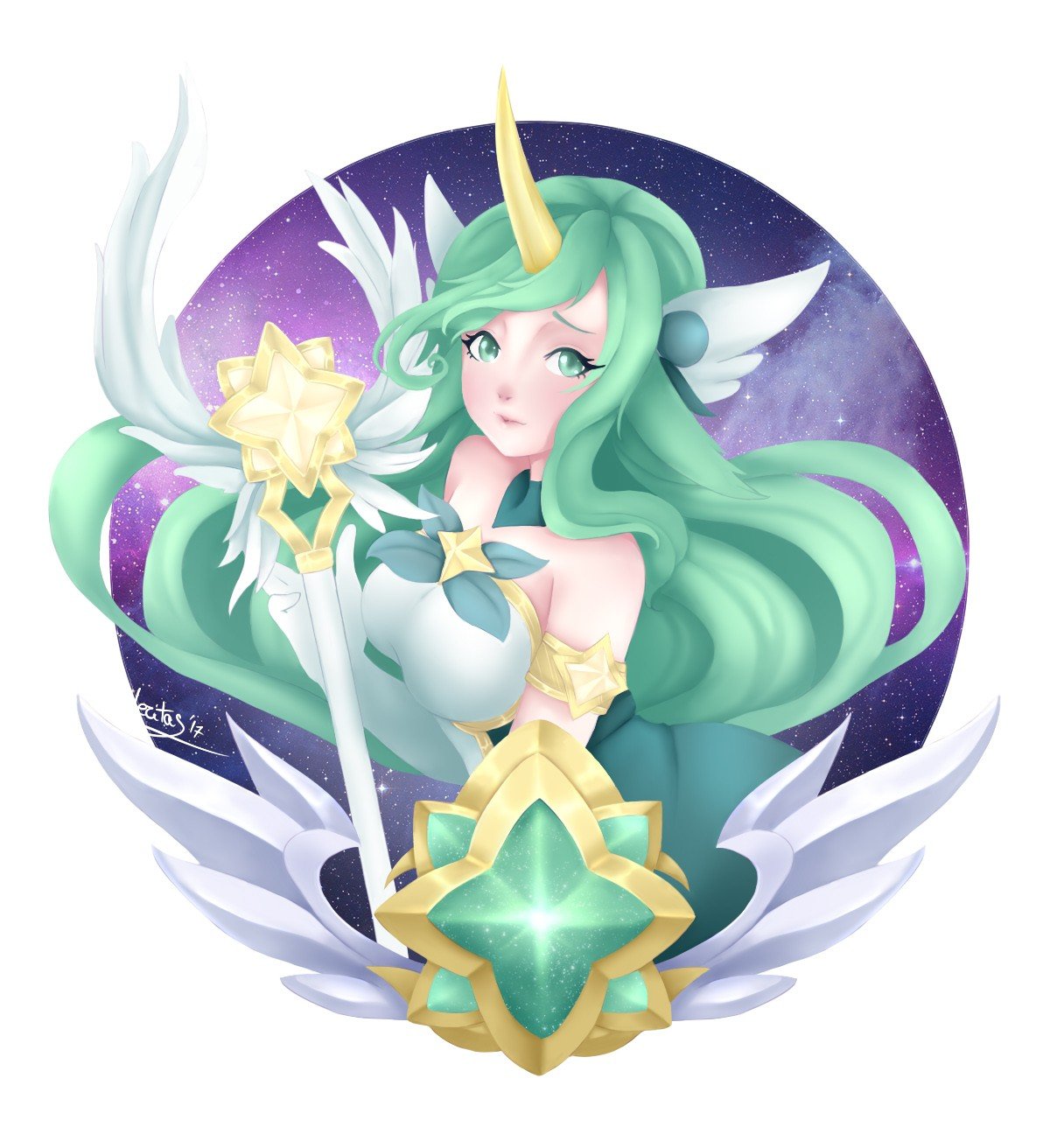 Star Guardian Soraka by MCeleritas HD Wallpaper Background Fan Art Artwork League of Legends lol Thumbnail
