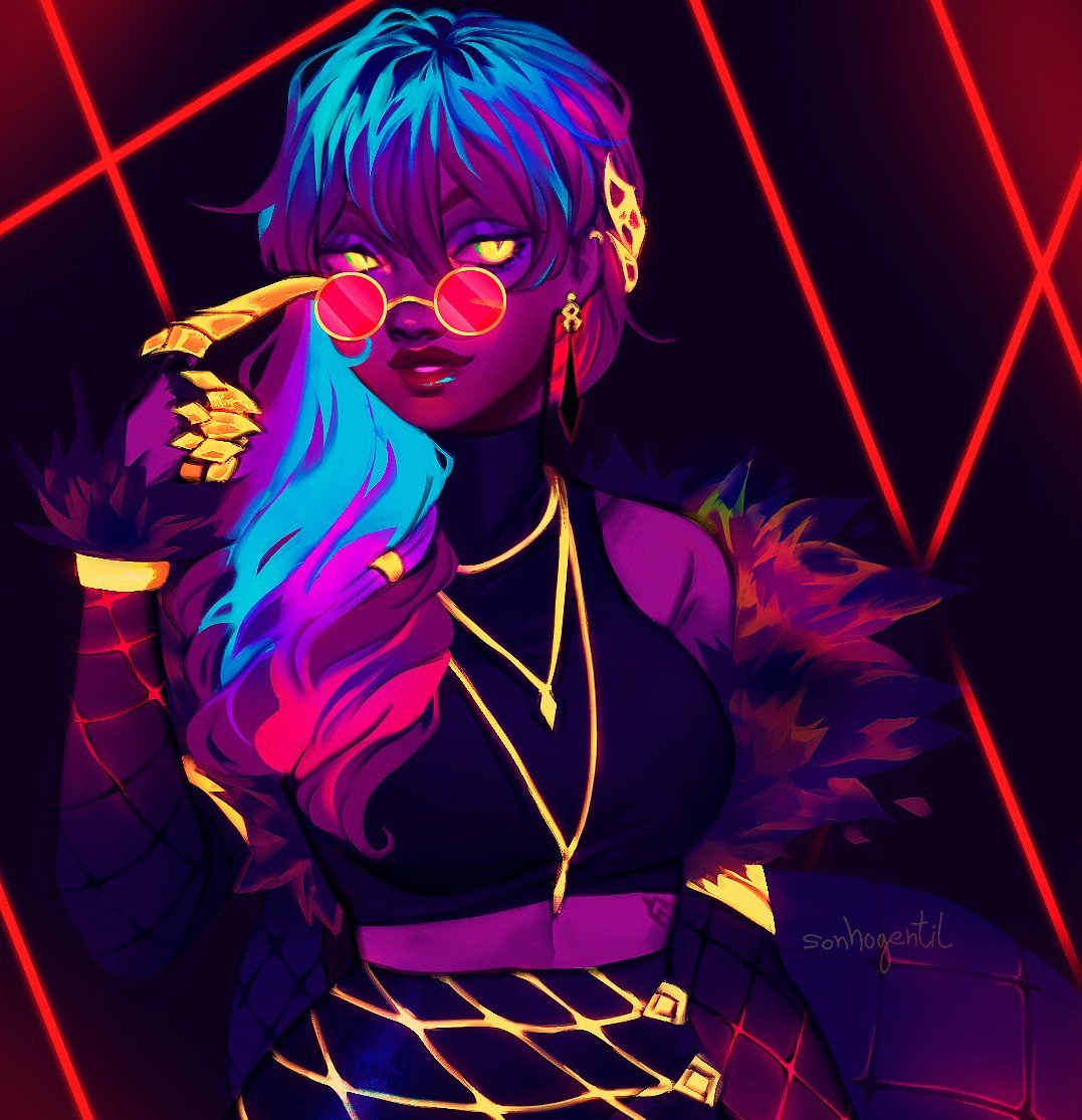 K/DA Evelynn by sonhogentil HD Wallpaper Background Fan Art Artwork League of Legends lol