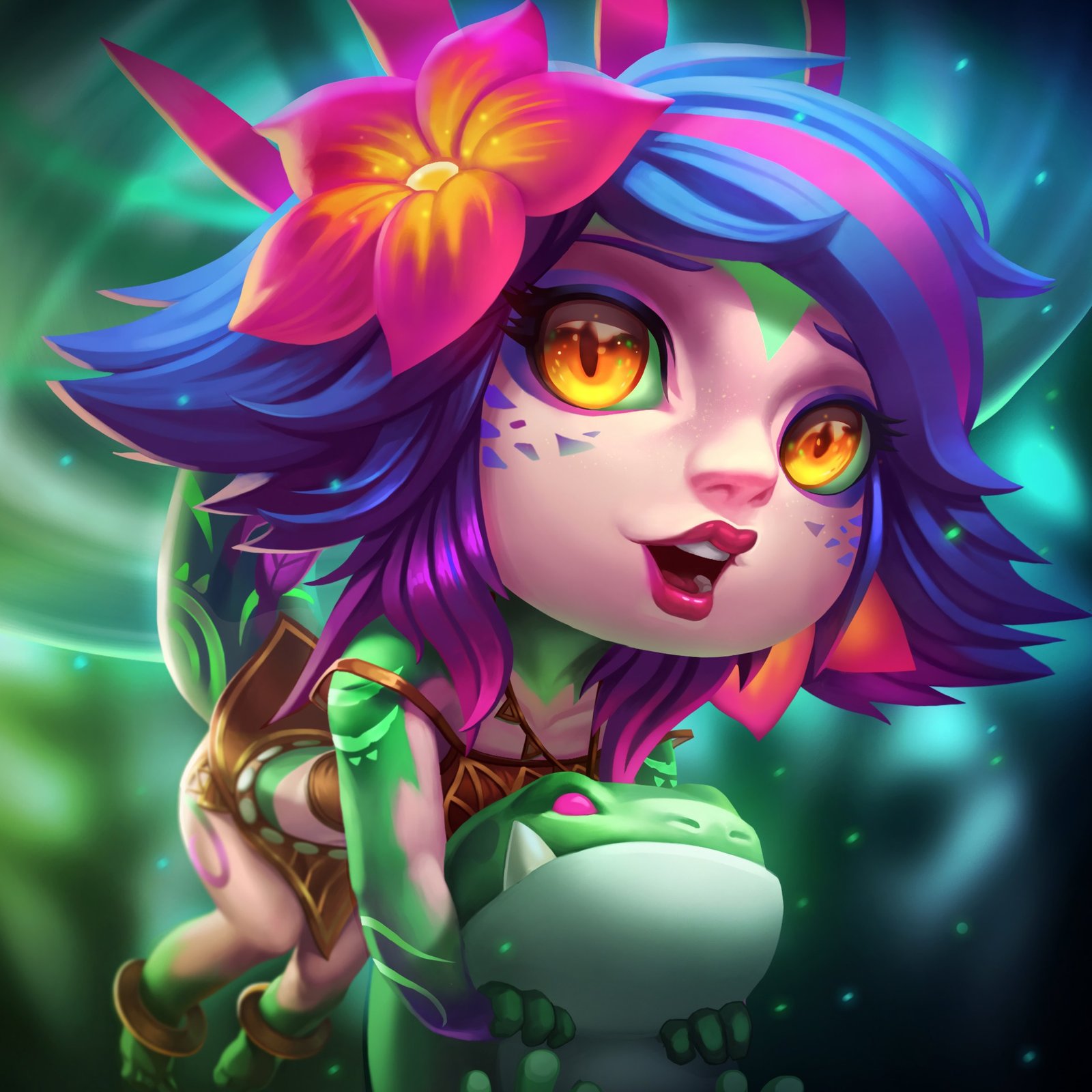 Chibi Neeko by qiang wei HD Wallpaper Background Fan Art Artwork League of Legends lol