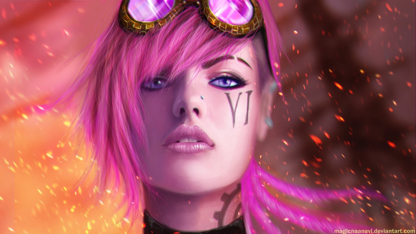 Vi Portrait by MagicnaAnavi HD Wallpaper Fan Art Artwork League of Legends lol HD Wallpaper Fan Art Artwork League of Legends lol