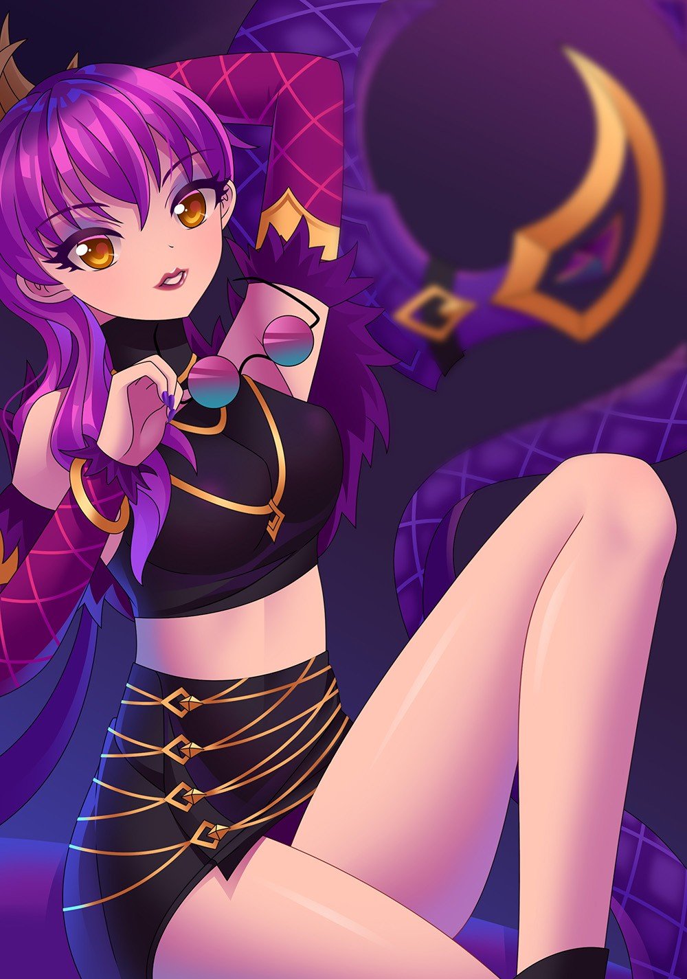 K/DA Evelynn by Hoxi HD Wallpaper Background Fan Art Artwork League of Legends lol