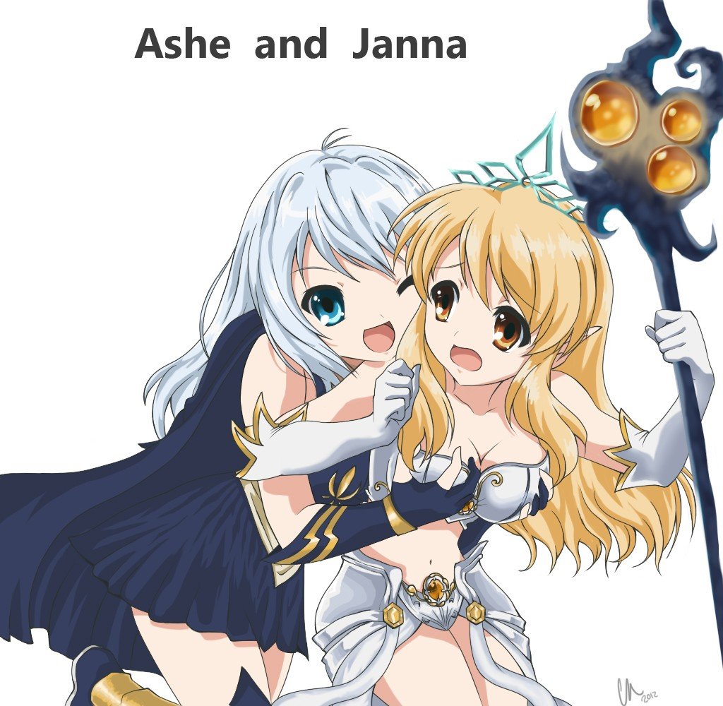 Janna & Ashe by Happy2Live HD Wallpaper Fan Art Artwork League of Legends lol
