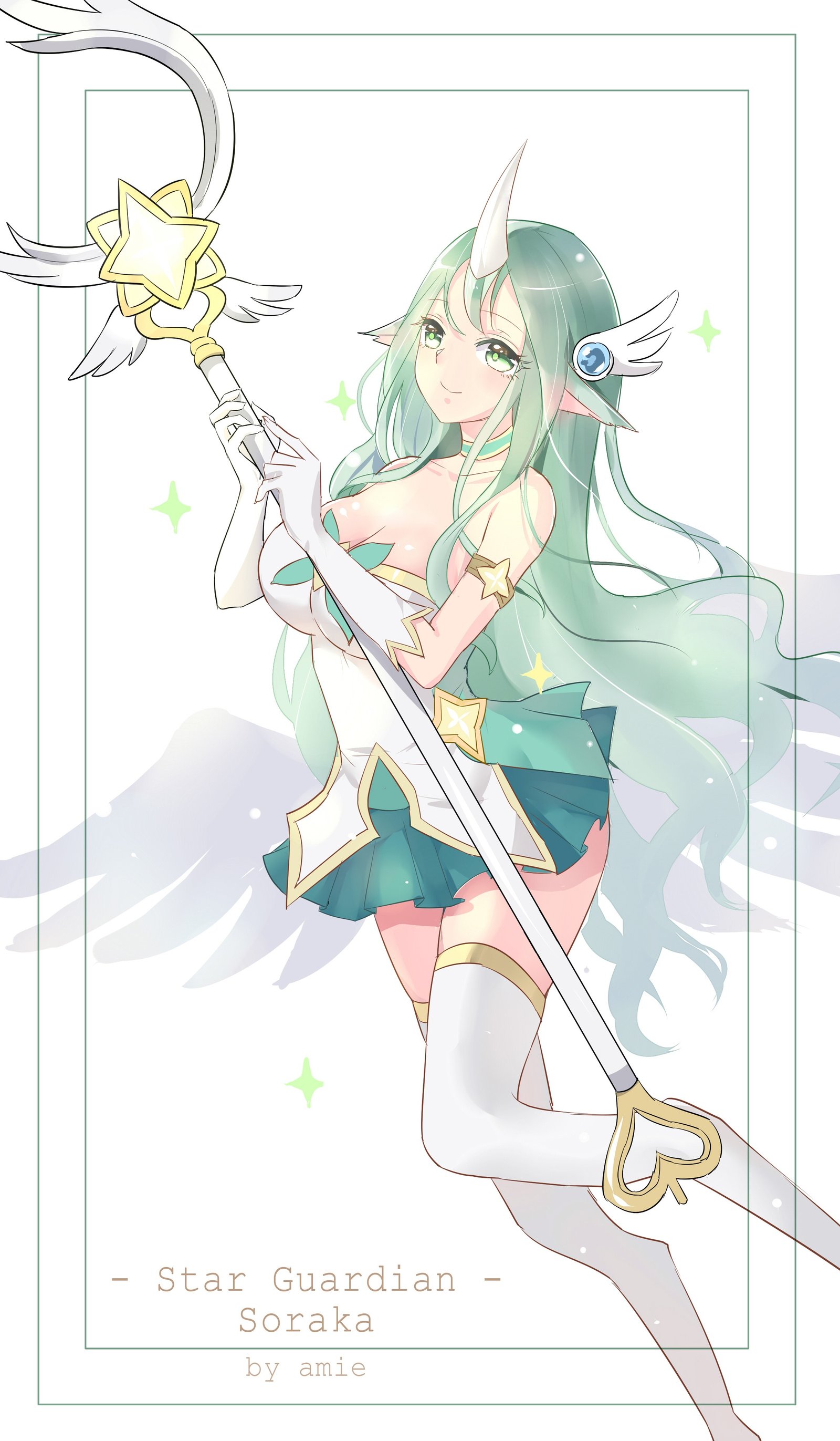 Star Guardian Soraka by 阿咩 HD Wallpaper Background Fan Art Artwork League of Legends lol