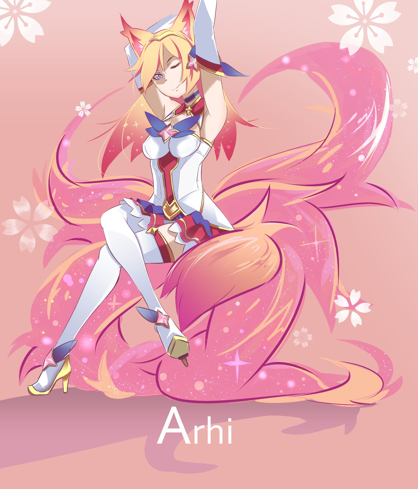 Star Guardian Ahri by 멜로익 HD Wallpaper Background Fan Art Artwork League of Legends lol